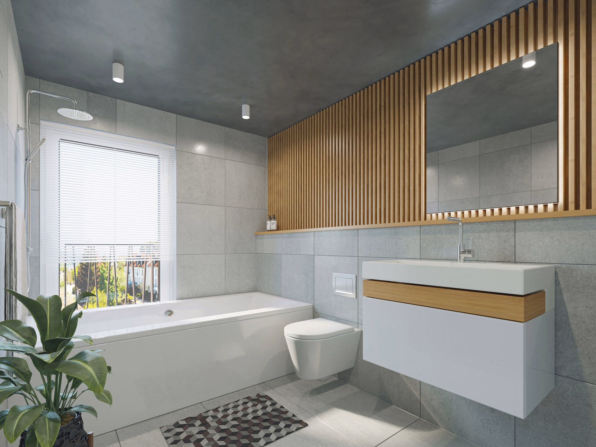 Wood accent bath preview